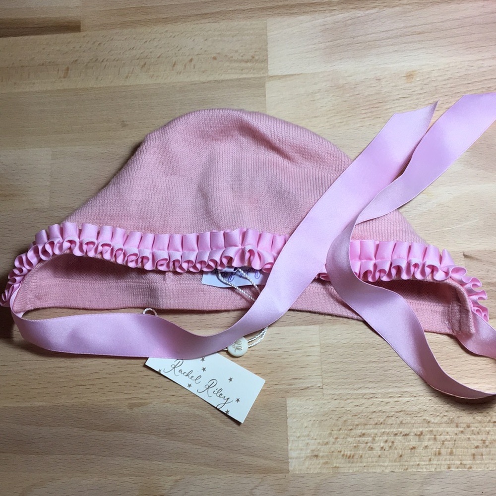 Rachel Riley Pink Ruffled Bonnet - Picture 2 of 2